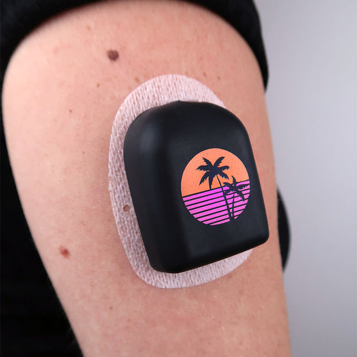 Omnipod reusable cover: Summer Palms - Black