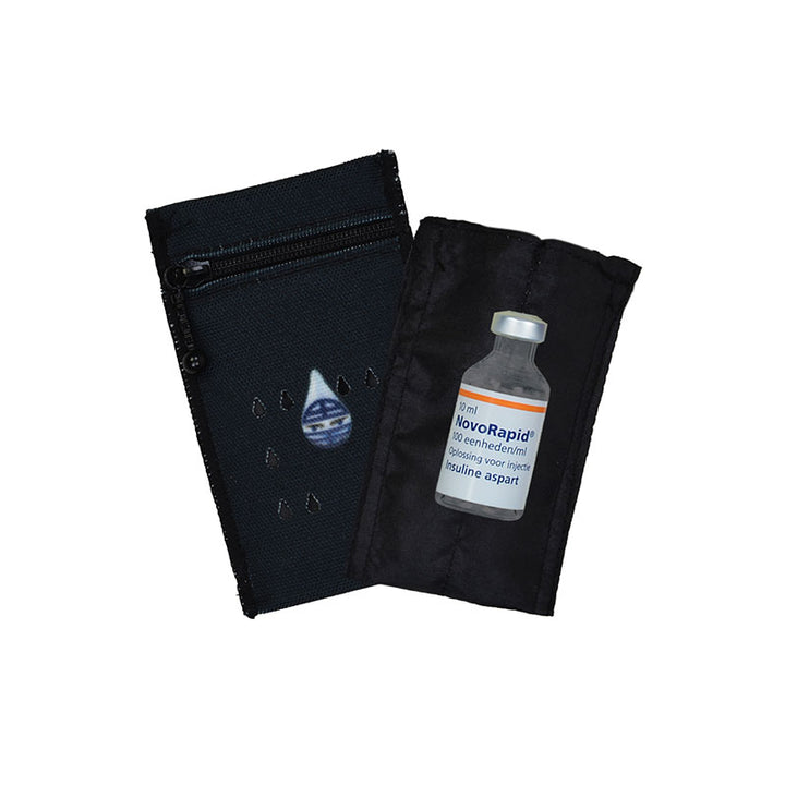 Dia-Cool Insulin cooling wallet for 1 insulin vial: Black Knight
