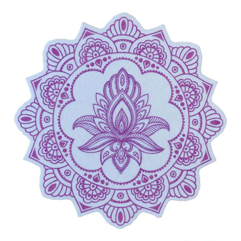 No cutout Silly Patch: Purple henna lotus mandala