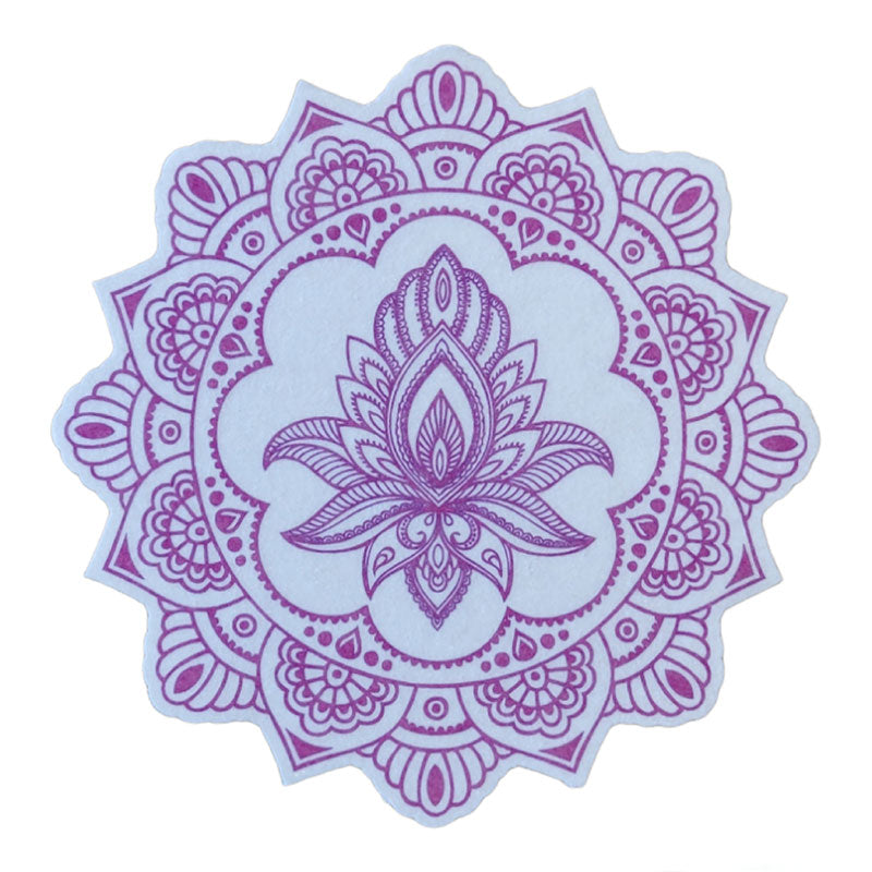 No cutout Silly Patch: Purple henna lotus mandala