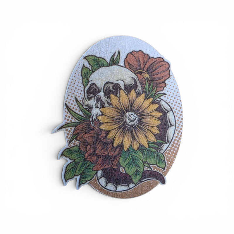 Dexcom G7 Silly Patch: Skull flowers