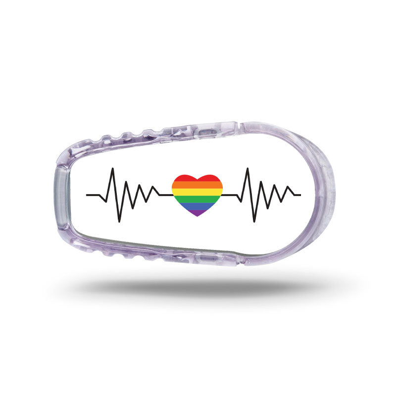 Dexcom G6 transmitter sticker: Pride heart