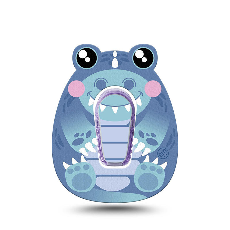 ExpressionMed Dexcom G6 transmitter sticker: Blue Dinosaur