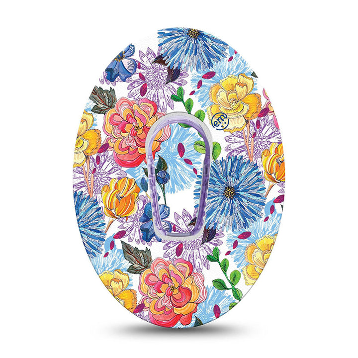 Autocollant de l'émetteur ExpressionMed Dexcom G6 : motif floral stylisé