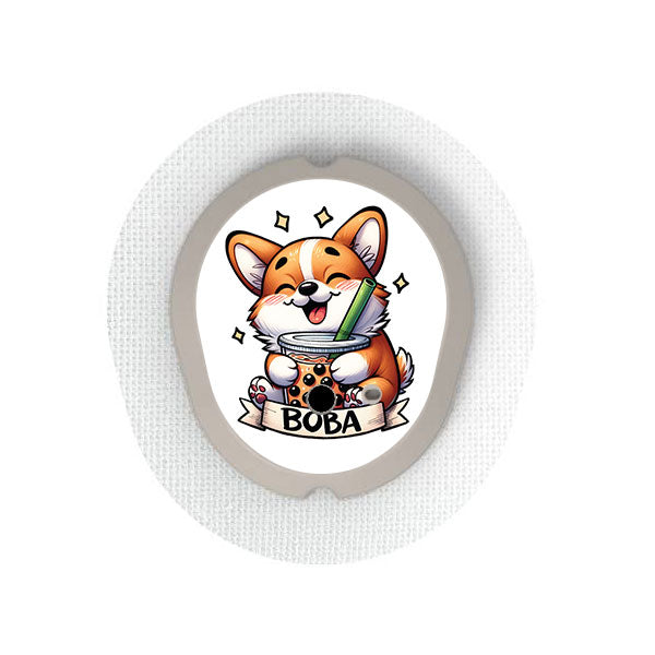 Dexcom G7 transmitter sticker: Boba dog