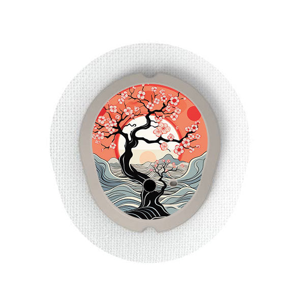 Dexcom G7 transmitter sticker: Boho Sakura