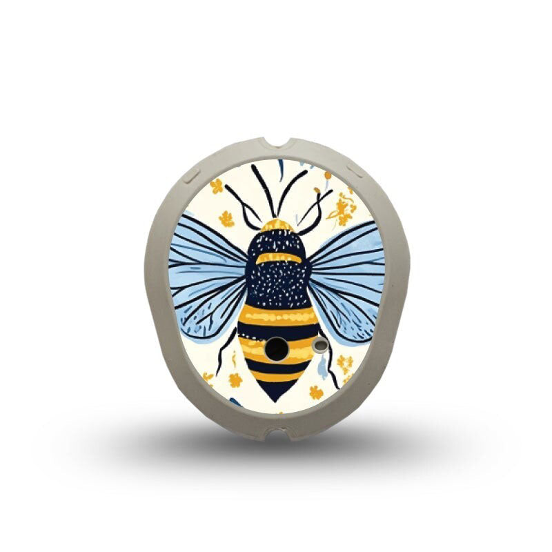 ExpressionMed Dexcom G7 transmitter sticker: Busy bees