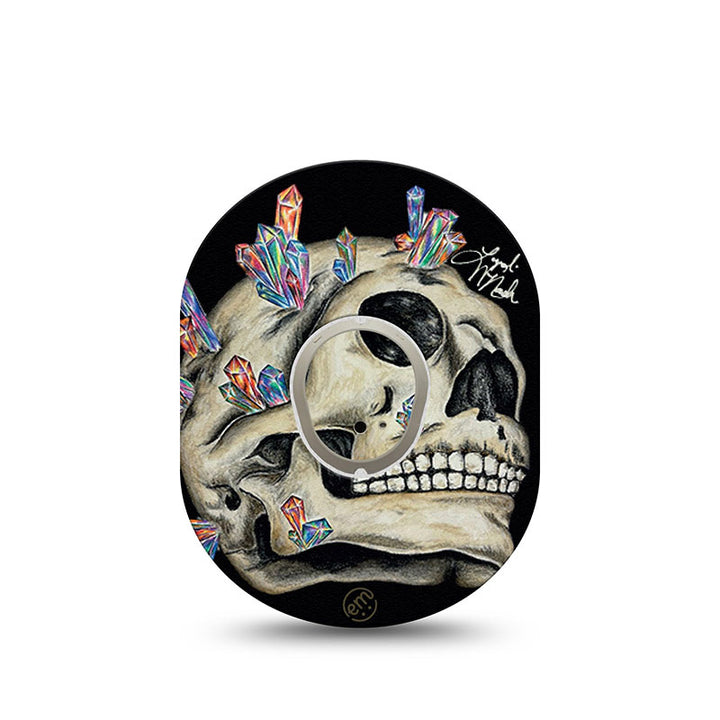 ExpressionMed Dexcom G7 transmitter sticker: Crystal skulls