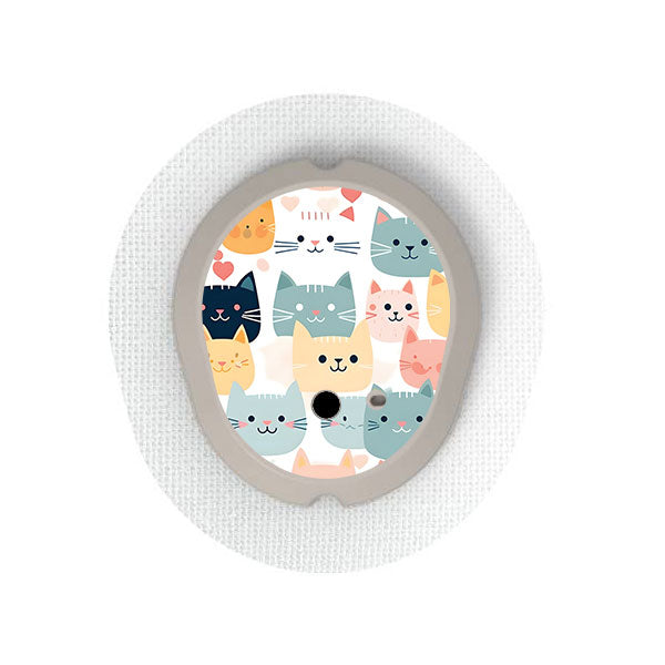 Dexcom G7 transmitter sticker: Happy cats