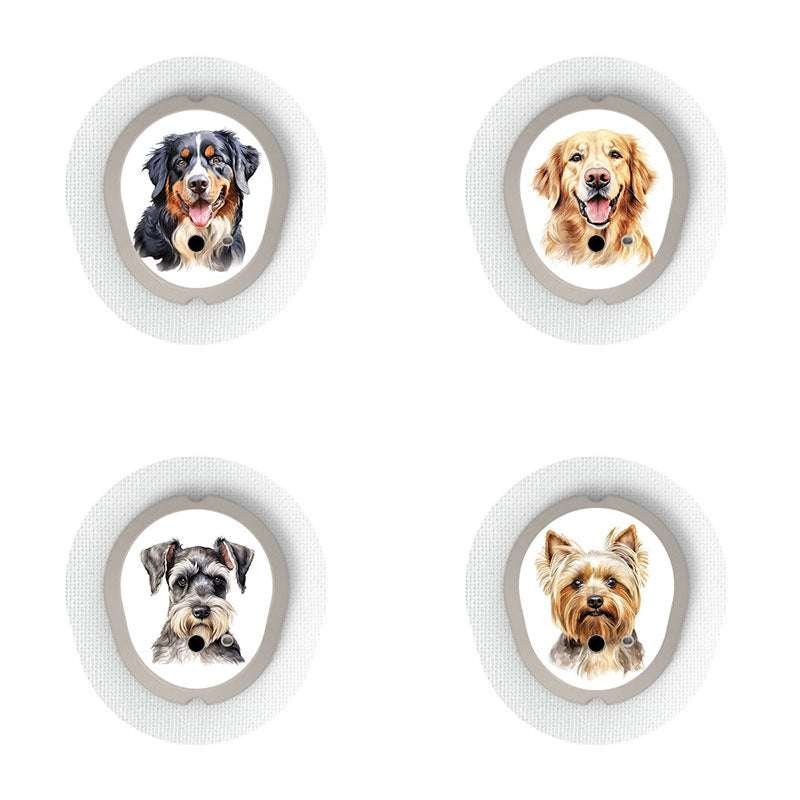 Dexcom G7 transmitter sticker combo pack: Happy dogs