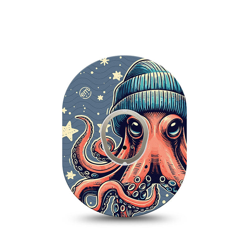 ExpressionMed Dexcom G7 transmitter sticker: Hipster octopus