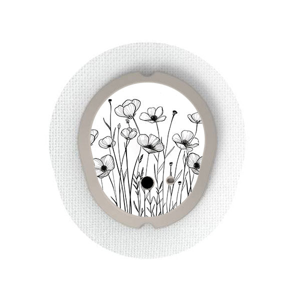 Dexcom G7 transmitter sticker: Minimalist wildflowers