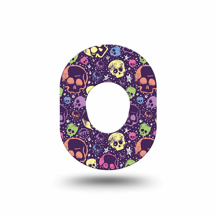 Dexcom G7 ExpressionMed tapes: Neon skulls mini