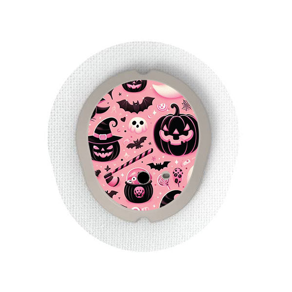 Dexcom G7 transmitter sticker: Pink Halloween
