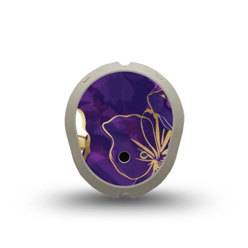 ExpressionMed Dexcom G7 transmitter sticker: Plum gold