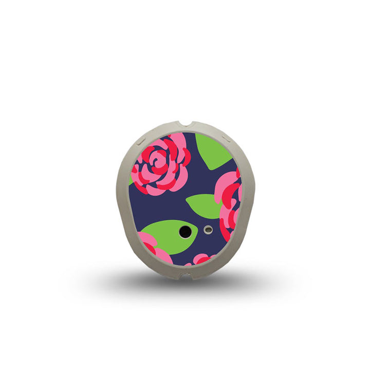 ExpressionMed Dexcom G7 transmitter sticker: Pretty pink roses