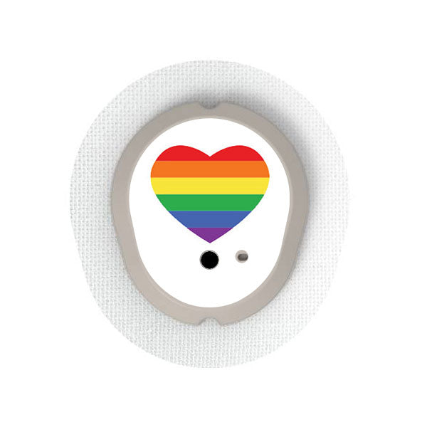 Dexcom G7 transmitter sticker: Pride heart