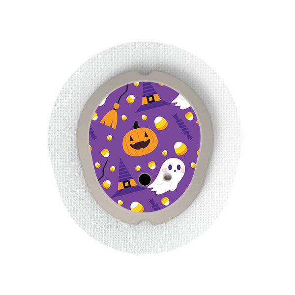 Dexcom G7 transmitter sticker: Purple Halloween
