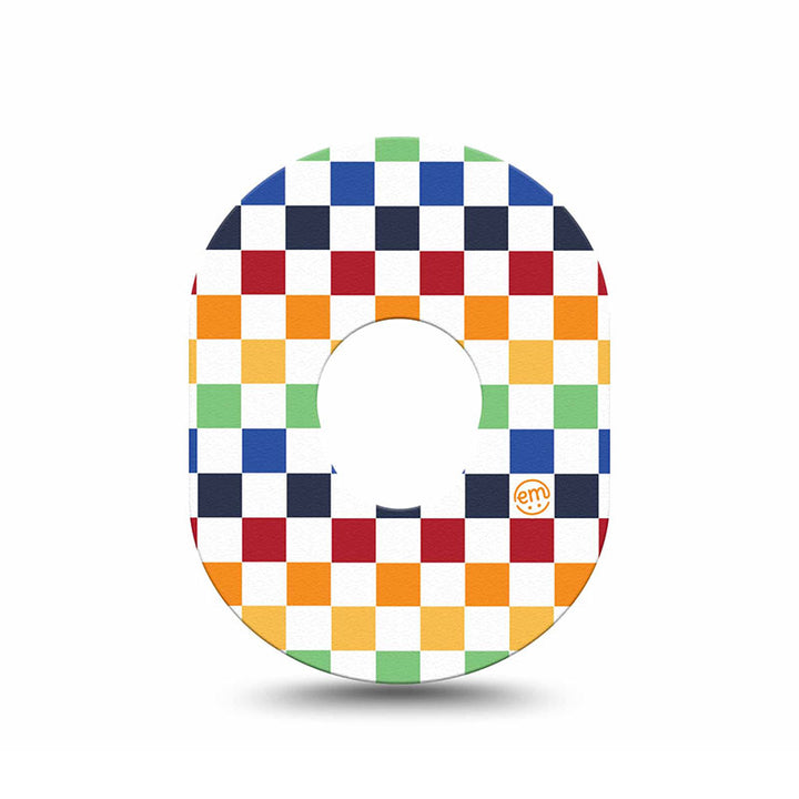 Dexcom G7 ExpressionMed tapes: Rainbow checkerboard