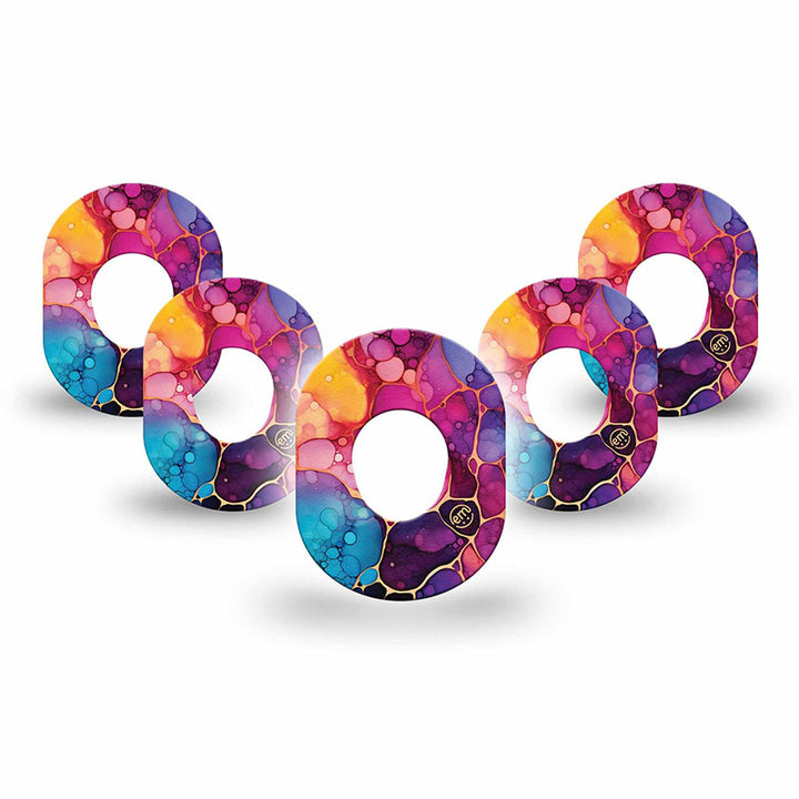 Dexcom G7 ExpressionMed tapes: Rainbow ink mini