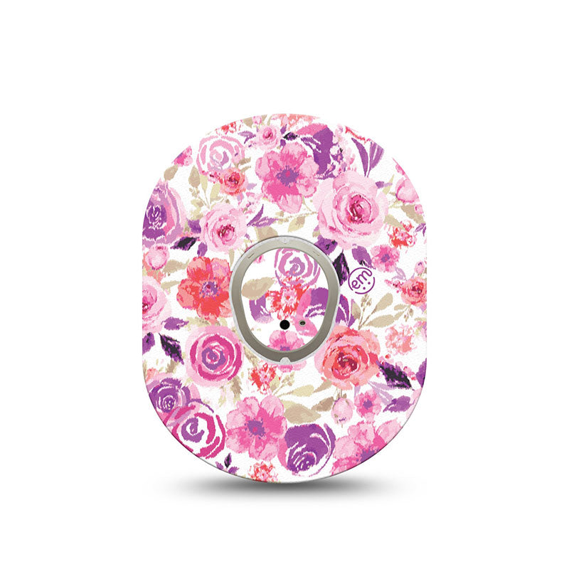 ExpressionMed Dexcom G7 transmitter sticker: Romantic blooms