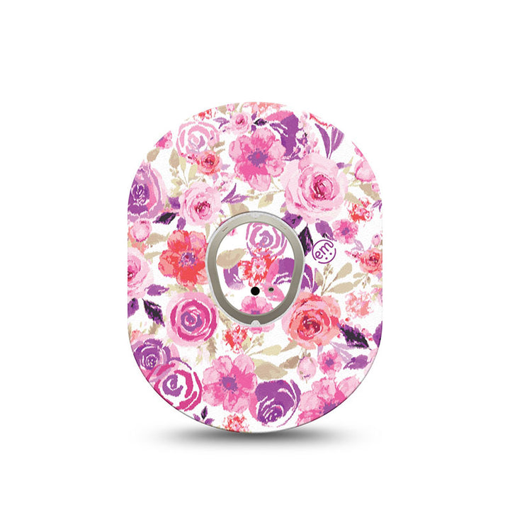 ExpressionMed Dexcom G7 transmitter sticker: Romantic blooms