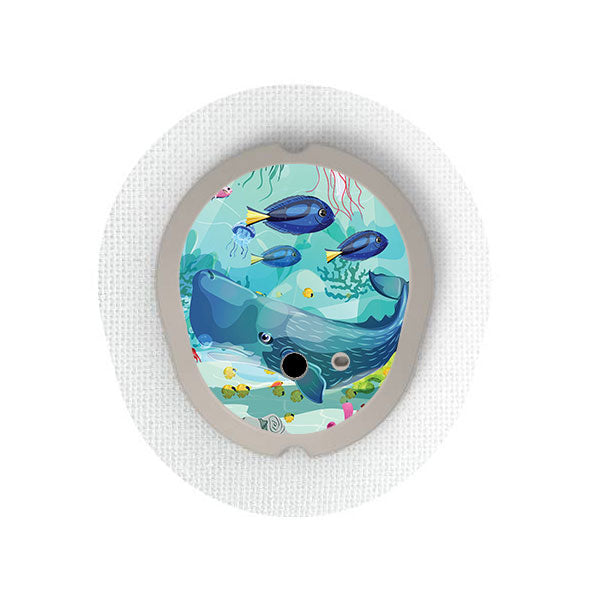 Dexcom G7 transmitter sticker: Sea creatures