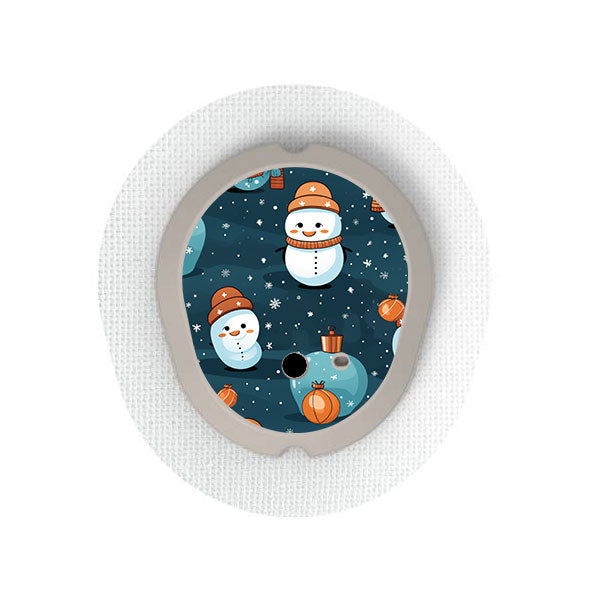 Dexcom G7 transmitter sticker: Smiley snowmen