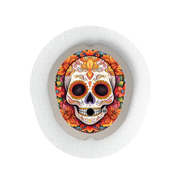 Dexcom G7 transmitter sticker: Sugar skull