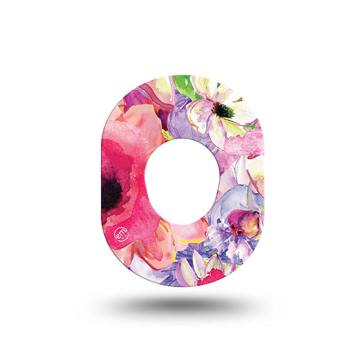 Dexcom G7 ExpressionMed tapes: Watercolor red flowers mini