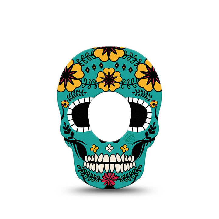 Dexcom G7 ExpressionMed tapes: Teal skull