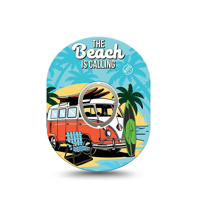 ExpressionMed Dexcom G7 transmitter sticker: The beach is calling