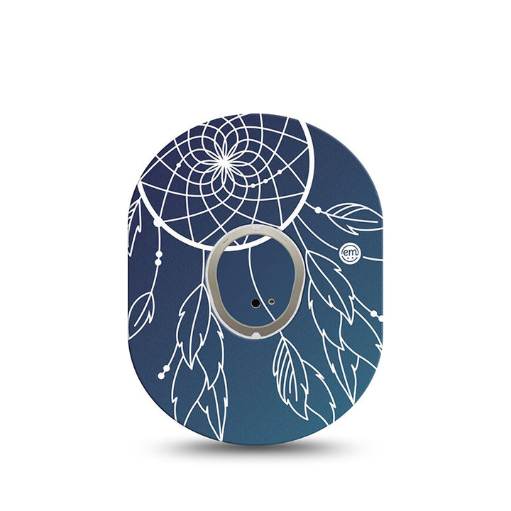 ExpressionMed Dexcom G7 transmitter sticker: Blue dreamcatcher