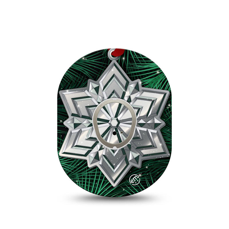 ExpressionMed Dexcom G7 transmitter sticker: Metallic snowflake
