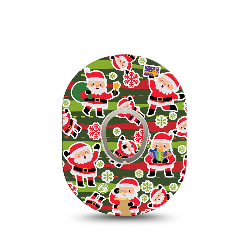 ExpressionMed Dexcom G7 transmitter sticker: Santa sticker bomb