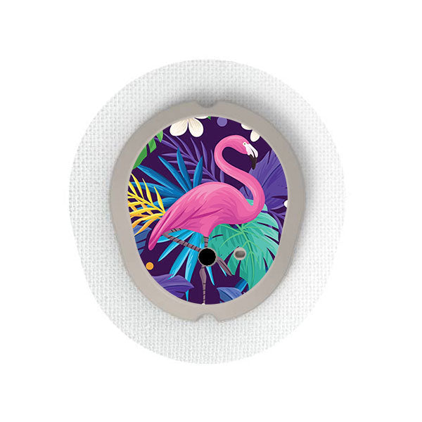 Dexcom G7 transmitter sticker: Tropical flamingo