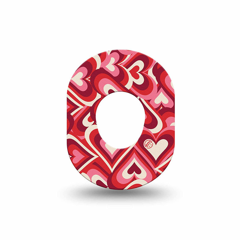 Dexcom G7 ExpressionMed tapes: Valentine hearts mini