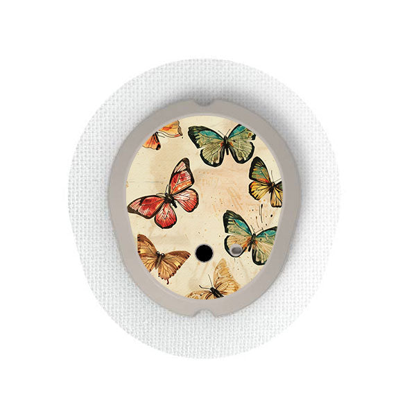 Dexcom G7 transmitter sticker: Vintage butterflies
