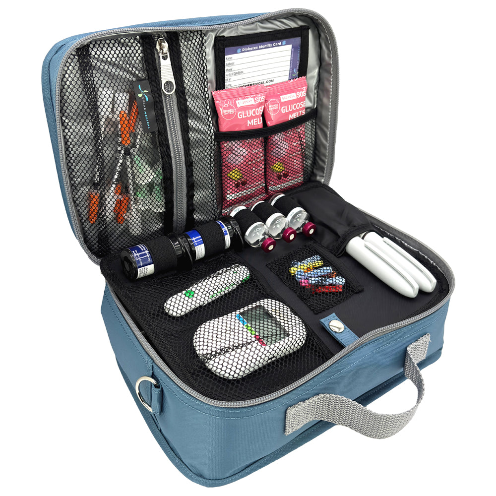 Sugar Medical Diabetes Insulated Travel Bag: Steel Blue