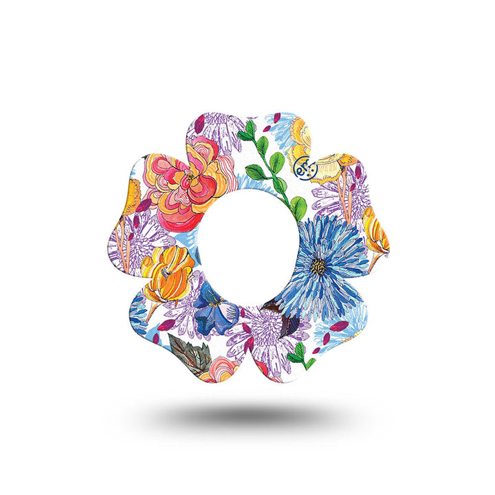 Dexcom G7 ExpressionMed tapes: Stylised floral flower tape