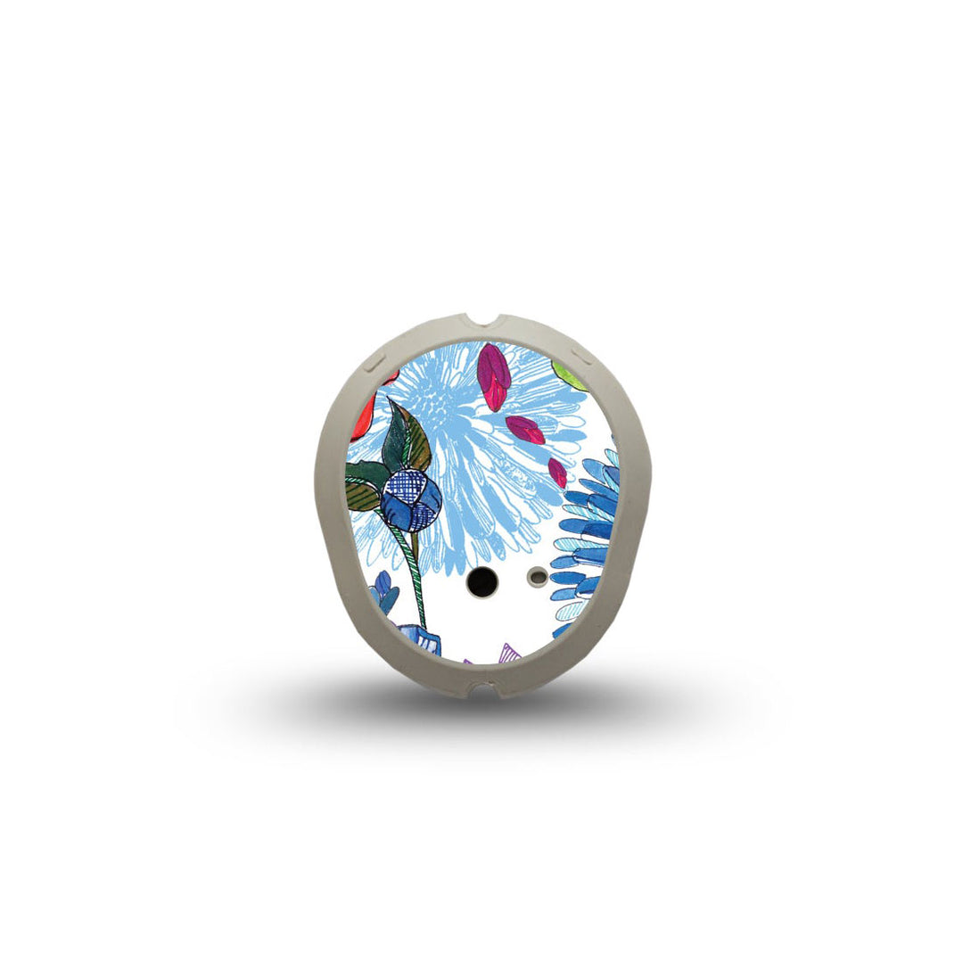 Autocollant de l'émetteur ExpressionMed Dexcom G7 : motif floral stylisé