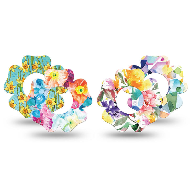 Freestyle Libre 1 & 2 ExpressionMed tapes: Flower fields variety pack flower tape