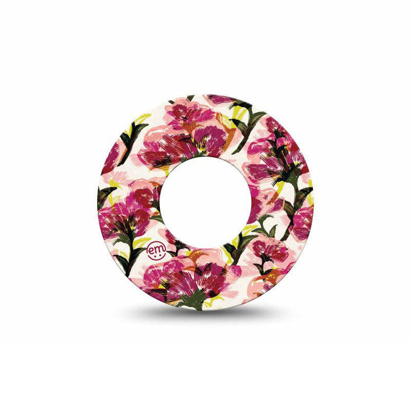 Freestyle Libre 2 ExpressionMed tapes: Maroon flowers