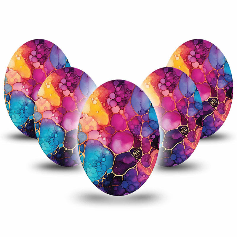 Enlite / Guardian / Freestyle Libre 1 &amp; 2 ExpressionMed tapes: Rainbow ink