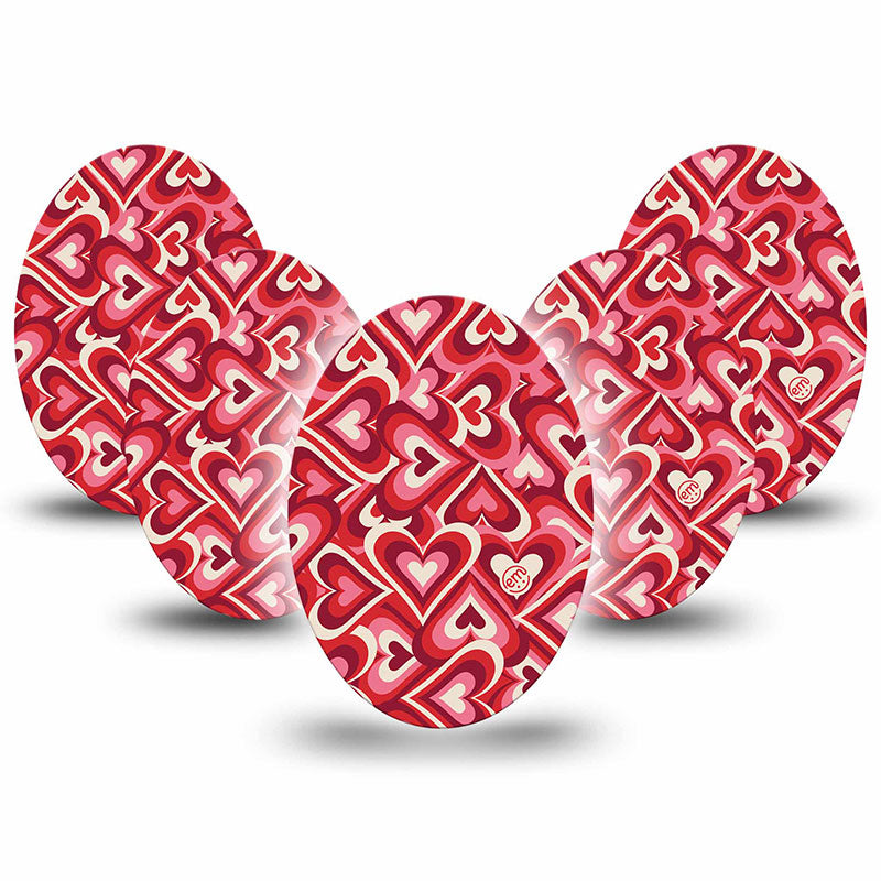 Enlite / Guardian / Freestyle Libre 1 & 2 ExpressionMed tapes: Valentine hearts