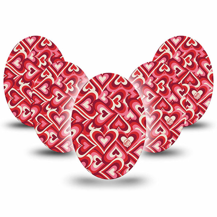 Enlite / Guardian / Freestyle Libre 1 & 2 ExpressionMed tapes: Valentine hearts