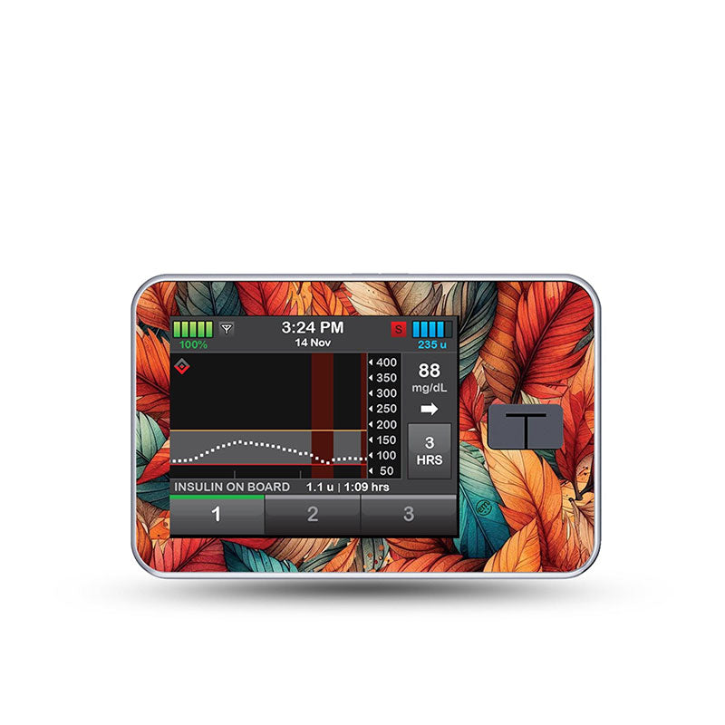 ExpressionMed Tandem t:slim decorative sticker: Fall leaf feathers