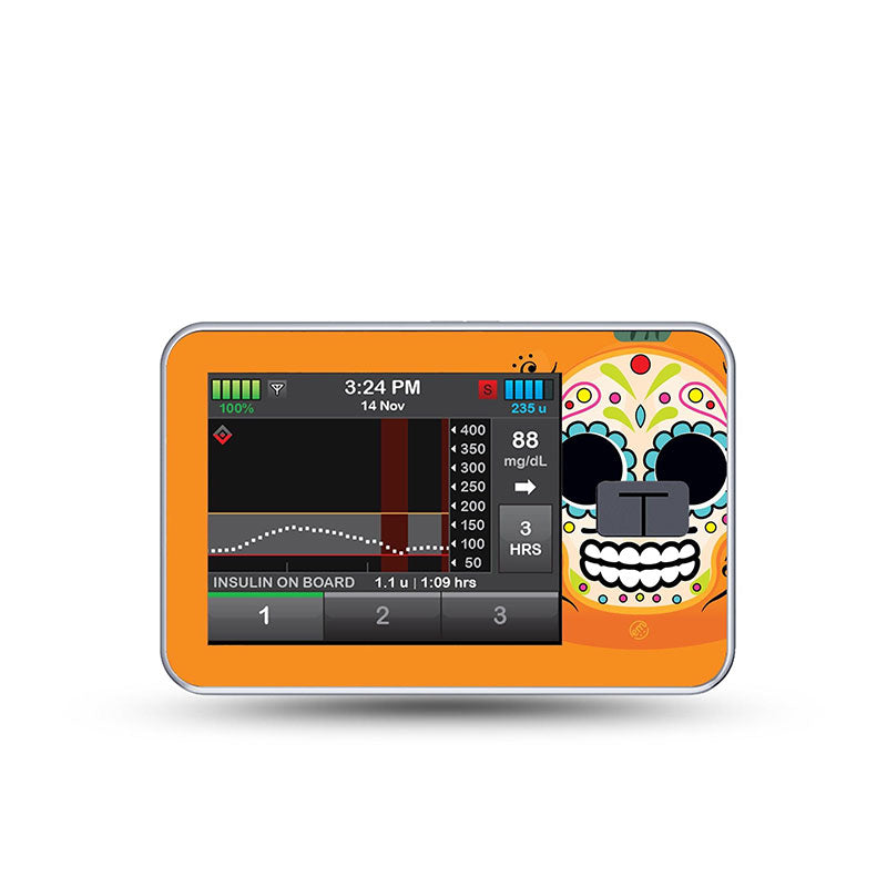 ExpressionMed Tandem t:slim decorative sticker: Sugar skull pumpkin