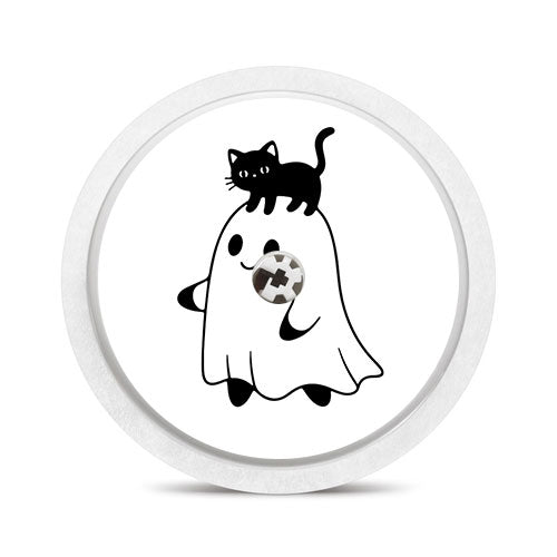 Freestyle Libre 2 sensor sticker: Ghost and black cat