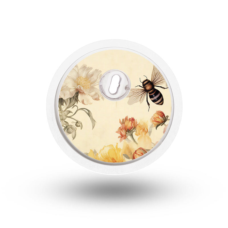 Freestyle Libre 3 sensor sticker: Bees and flowers